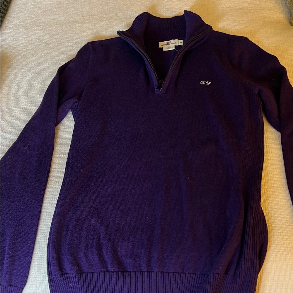 Vineyard Vines Deep Purple Half-Zip Sweater